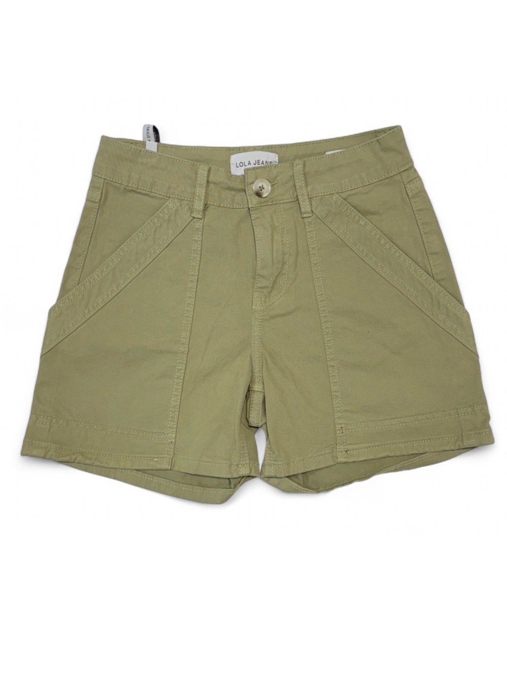 Lola Jeans Olive High-Rise Cotton Shorts